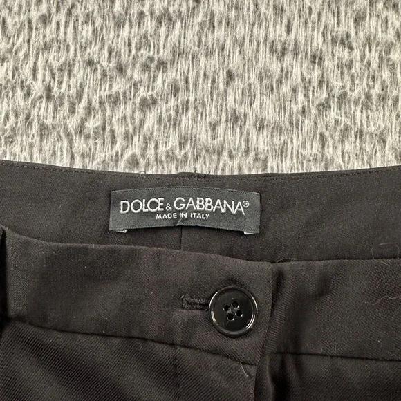 Dolce & Gabbana Dress Pants Womens 42 EU Black Virgin Wool Stretch Pleated - Picture 4 of 13